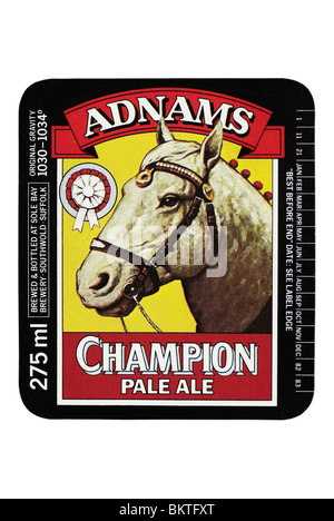 Adnams Champion Pale Ale l'étiquette du flacon - vers 1982 - 1983. Banque D'Images