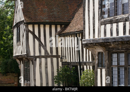 L'ancien Hall de la laine sur le coin de rue de la femme et de l'eau Rue, Lavenham - maintenant partie de The Swan Inn Banque D'Images