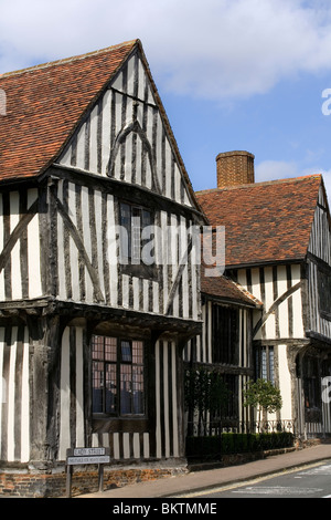 L'ancien Hall de la laine sur le coin de rue de la femme et de l'eau Rue, Lavenham - maintenant partie de The Swan Inn Banque D'Images