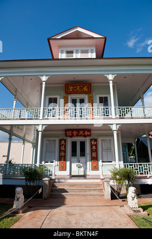 La Wo Hing Temple chinois historique à Lahaina, Maui, Hawaii Banque D'Images