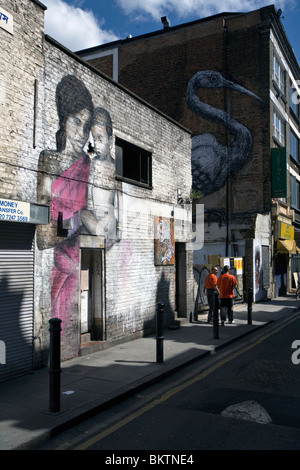 L'art de rue près de Brick Lane dans l'Est de Londres Banque D'Images