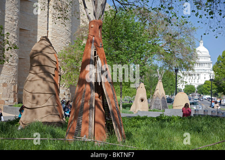 Washington, DC - Le National Museum of the American Indian. Banque D'Images