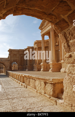 Théâtre dans les ruines de la Palmyre Tadmor, site archéologique, la Syrie, l'Asie Banque D'Images