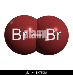 Molécule de brome Br2 Banque D'Images