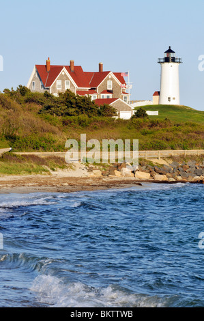 Nobska Lighthouse Woods Hole, Falmouth, Cape Cod avec son vignoble USA Banque D'Images