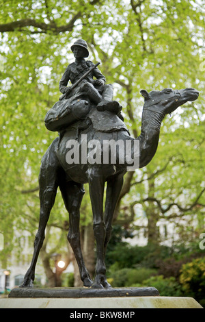 Mémorial à l'Imperial Camel Corps canadien de la Première Guerre mondiale en Embankment Gardens à Londres UK Banque D'Images