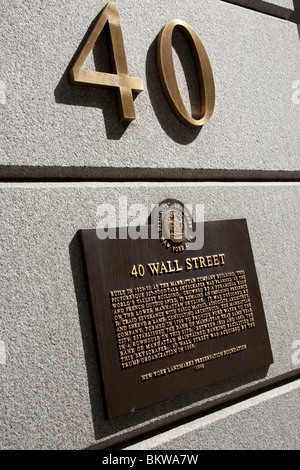 Trump Building à 40 Wall Street, NYC Banque D'Images