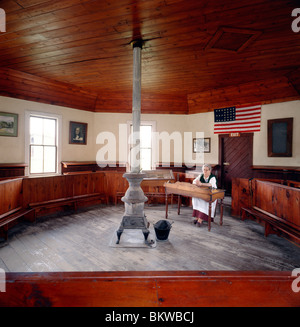 L'école, enseignants, octogonale (la reconstitution médiévale), Old Bedford Village, New York site touristique où l'histoire américaine adoptée de nouveau. Banque D'Images