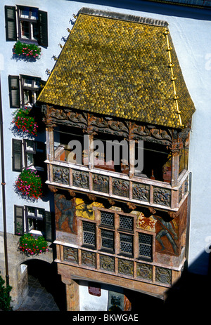 Petit toit d'or, Goldenes Dachl, Herzog friedrich Strasse, ville d'Innsbruck, Tyrol, Autriche Etat Banque D'Images