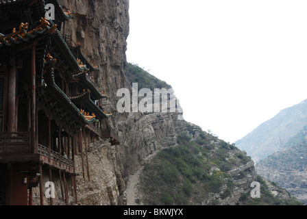 Le 'Temple' suspendus, Shanxi, en Chine. Banque D'Images