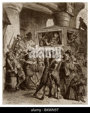 Le 14 mai 1610, le roi Henri IV de France a été poignardé par le fanatique catholique François Ravaillac. Banque D'Images