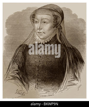 Ancienneté de Catherine de Médicis (1519-1589) : Reine Consort de la France de 1547 à 1559. Banque D'Images