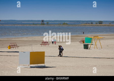 La plage de Pärnu, Estonie, Europe Banque D'Images