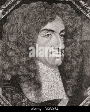 Charles II, alias le Monarch Joyeux, de 1630 à 1685. Roi d'Angleterre, d'Écosse et d'Irlande. Banque D'Images