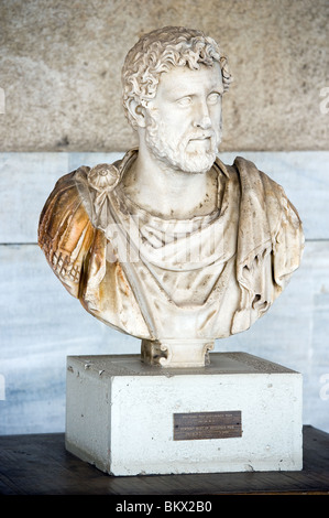 Buste d'Antonin, Musée de l'Agora, Stoa d'Attalos, Athènes, Grèce Banque D'Images