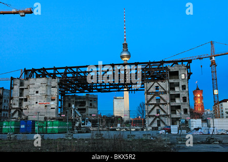 La démolition du palais de la République, Berlin, Germany, Europe Banque D'Images