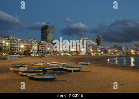 La plage Las Canteras, à Las Palmas de Gran Canaria, Espagne Banque D'Images