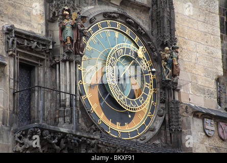 L'horloge astronomique sur la place de la Vieille Ville, Prague, République tchèque. Banque D'Images