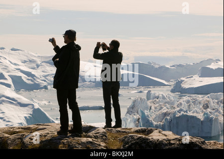 Les icebergs du glacier Jacobshavn à Ilulissat au Groenland Banque D'Images