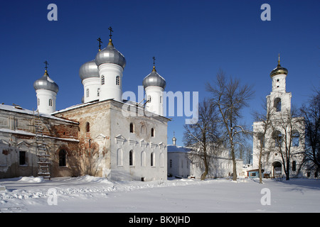 Russie,Novgorod-la-Grande Région,Yuriev (St Georges) Monastère,Bell Tower,12e siècle Banque D'Images