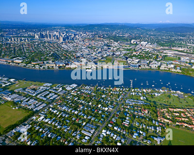 Vue aérienne de Brisbane Queensland Australie à l'ouest de Bulimba Banque D'Images