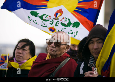 'Free Tibet' manifestation de protestation s'est tenue à Paris, France - 10 mars 2010 Banque D'Images