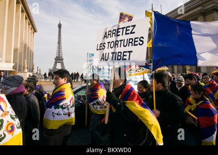 'Free Tibet' manifestation de protestation s'est tenue à Paris, France - 10 mars 2010 Banque D'Images