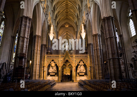 Nef. L'Abbaye de Westminster La Iglesia. Coro biombo y Quire Choir écran. England GB Grande Bretagne UK : en el Reino Unido. Banque D'Images