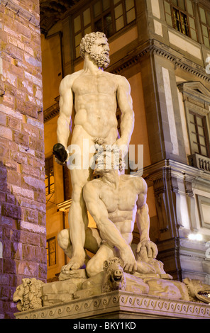 Florence - Hercules et statue de Baccio Bandinelli Caco Banque D'Images