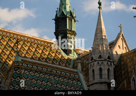 Une partie de l'église Matthias, une partie de l'église Matthias sur la colline du Château de Buda, à Budapest, Hongrie Banque D'Images