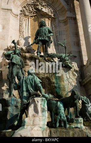 Matthias Fontaine, Fontaine Matthias Matthias roi chasse juste et belle réunion Ilonka, au Palais Royal sur la colline du Château, Bu Banque D'Images