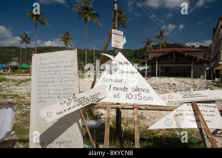 Rappel du tsunami du 26 décembre 2004, Ko Phi Phi Don, Ko Phi Phi Island, Krabi, Thaïlande Banque D'Images