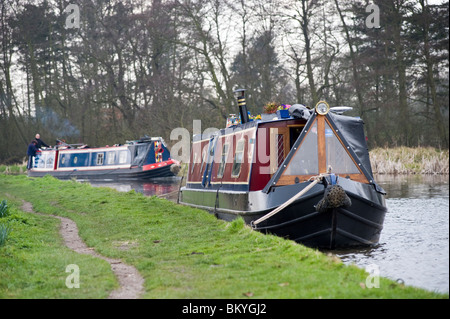 Bateaux sur le canal Trent et mersey canal près de Stoke on Trent en Angleterre Banque D'Images