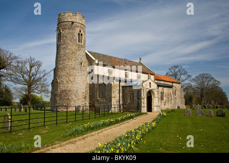 La cité médiévale l'église paroissiale de St Andrews à Wickmere, North Norfolk, Angleterre, Royaume-Uni. Banque D'Images