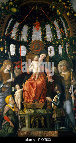 Vierge à l'enfant entouré par six saints et Gianfrancesco Gonzaga II ou Madonna de la victoire d'Andrea Mantegna huile sur toile Banque D'Images