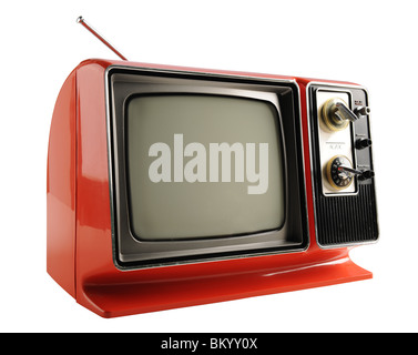 Vintage Orange la télévision depuis les années 70 - With clipping path Banque D'Images