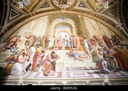 École d'Athènes, les chambres du Rapahel, Musées du Vatican Banque D'Images