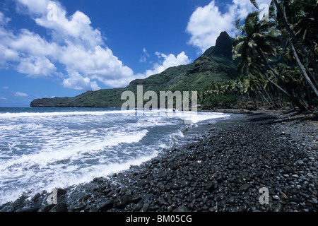 Aakapa Beach, Nuku Hiva, Marquises, Polynésie Française Banque D'Images