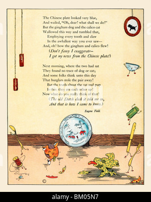 La plaque chinoise était bleu Banque D'Images