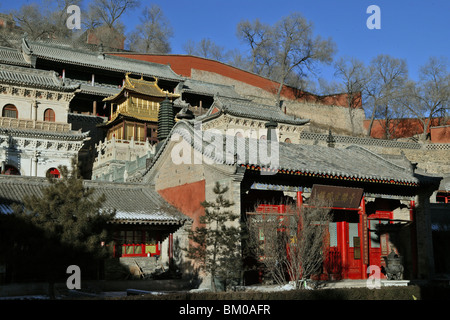 Xian Tong temple, palais de cuivre, Golden Hall, Wutai shan, montagne, terrasse cinq centre bouddhiste, ville de Taihuai, Shanxi bauvin Banque D'Images