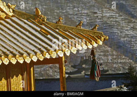 Palais de cuivre, Pagode, Xian Tong Temple, plus vieux monastère, Wutai shan, montagne, terrasse cinq centre bouddhiste, ville de Taihuai, Banque D'Images