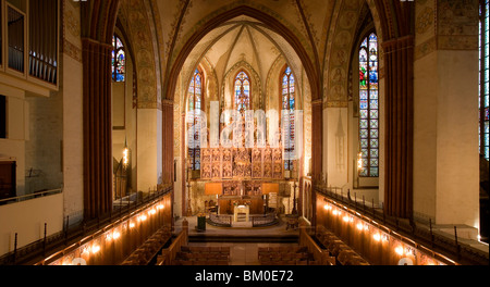 L'Brueggemann ou Bordesholmer autel à l'intérieur de la cathédrale de Schleswig, Schleswig, Schleswig-Holstein, Allemagne, Europe Banque D'Images