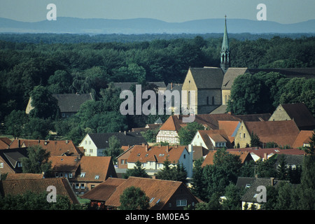 Photo aérienne de l'abbaye de Loccum, près de Steinhude Lake, Basse-Saxe, Allemagne du nord Banque D'Images