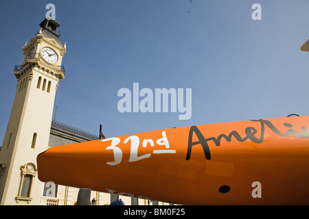 Clock Tower, immeuble port port de plaisance, 32e Americas Cup 2007, Valencia, Espagne Banque D'Images