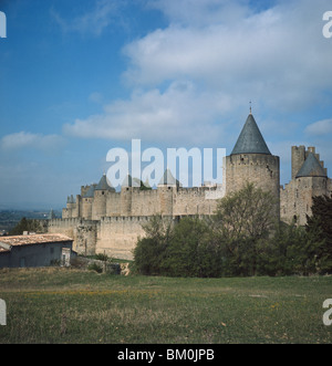 Carcassonne France partie de la vieille ville fortifiée Banque D'Images