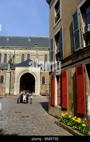 Cathédrale Saint Julien de Plantagenet, Ville, Vieille ville du Mans, Sarthe, France Banque D'Images