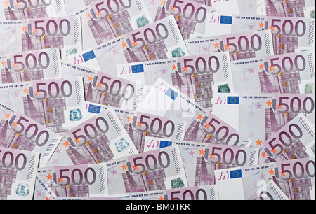 Cinq cents billets en Euro, full frame, Close up Banque D'Images