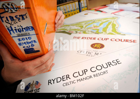 Les plans pour la Ryder Cup 2010 au Celtic Manor Resort Wales Open 2008 Banque D'Images