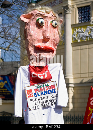 Les travailleurs français en grève a démontré à Paris, le 23 mars 2010. Banque D'Images