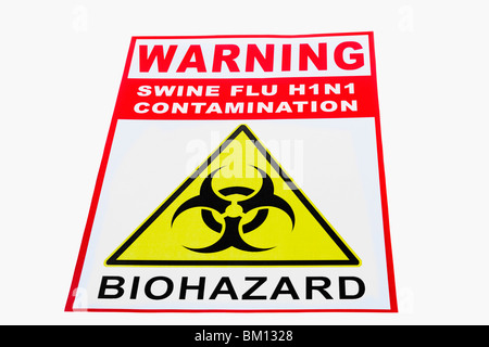 Close-up d'un signe de danger biologique Banque D'Images